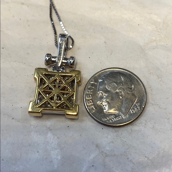 18K yellow gold diamonds pendant - Picture 5 of 6